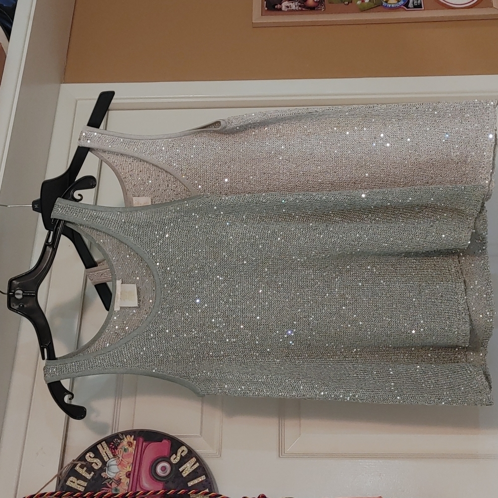 Glitter knit tanks